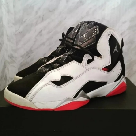 Nike Air Jordan True Flight GS 5.5Y women's sz 7 Wolf Black White Shoes 342774 - Picture 3 of 6